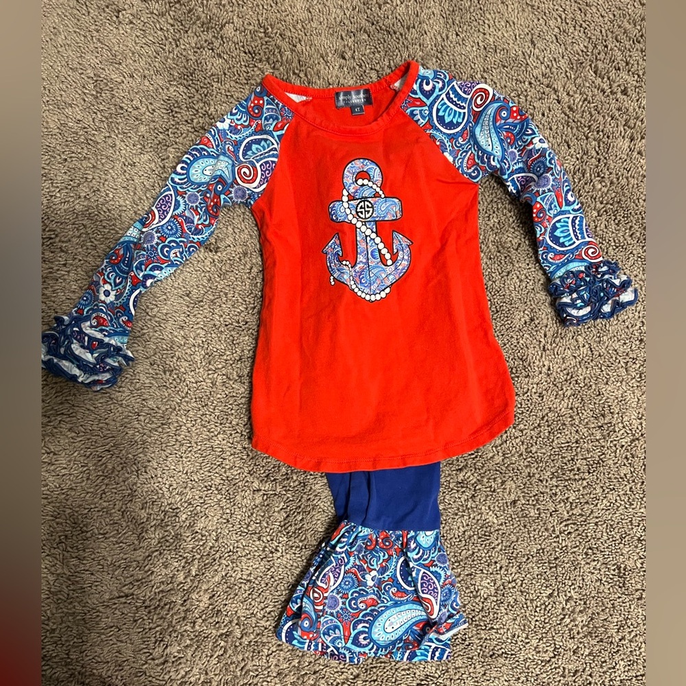 Simply Southern Red and Blue Kids Matching Set